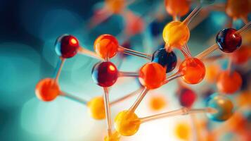 Medical studies of molecular structures. Science in the service of human. Technologies of the future in our life. molecule of medicine model, illustration photo