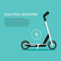 Scooter sharing. Banner Page. Electric scooter. Flat style. vector