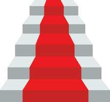 Stairs with red carpet. Significant event. Walkway for VIPs. Vector illustration