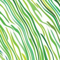 Grass green diagonal wavy stripes of different width, waves repeat eco, vegan background. Oblique hand drawn crooked lines, inclined, tilted streaks, strips, bars pattern. Striped texture. vector