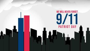 vector 9 9 11 patriota día antecedentes ilustración en plano estilo