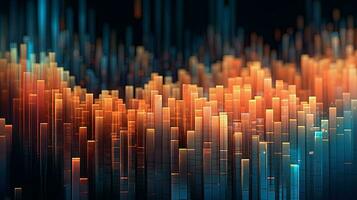 Generative AI, stock market chart lines, financial graph on technology abstract background represent financial crisis, financial meltdown. Technology concept, trading market concept. photo