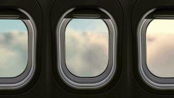 Flugzeug Fenster mit Wolke Animation Schleife video