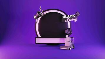 3D animated black friday sales social media post template, suitable for travel agencies or product promotions. video