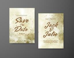 Wedding invitation with abstract watercolor background vector