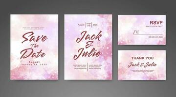 Save the date with watercolor background. Design for your invitation. vector