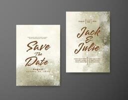 Wedding invitation with abstract watercolor background vector