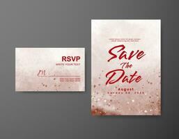 Wedding invitation with abstract watercolor background vector