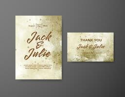 Wedding invitation with abstract watercolor background vector