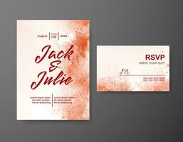 Wedding invitation with abstract watercolor background vector