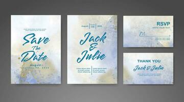 Save the date with watercolor background. Design for your invitation. vector