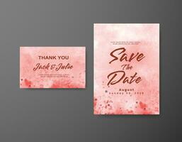 Save the date with watercolor background. Design for your invitation. vector