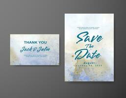 Save the date with watercolor background. Design for your invitation. vector