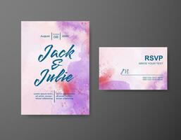 Save the date with watercolor background. Design for your invitation. vector