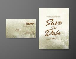 Wedding invitation with abstract watercolor background vector