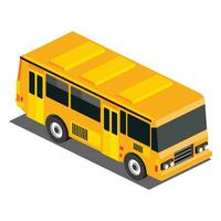 Isometric yellow school bus.Object isolated on white background. 3D icon. vector