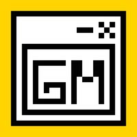 Good morning or abbreviated GM inside of window interface. Pixel art flat style. Opened window template. vector