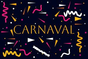 Lettering, Confetti, Invitations for Popular Carnival Party Celebrations. vector