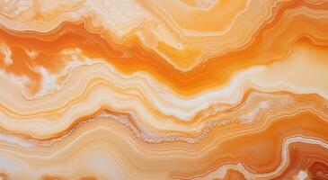 Generative AI, natural volcanic agate stones close-up light orange, apricot crush and golden texture. Wallpaper background, quartz marble, decorative rock pattern. photo