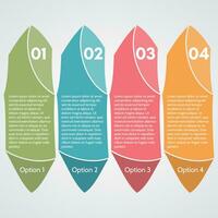 Four elements of infographic design. Step by step infographic design template. Vector illustration