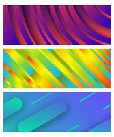 Abstract trendy geometric backgrounds. Banner design. Set of three beautiful futuristic dynamic pattern design. Vector illustration