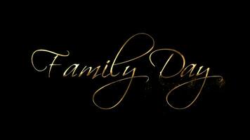 famiglia giorno - lettering animazione oro con particelle video