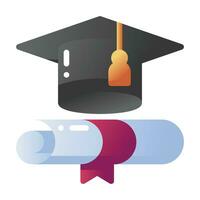 Graduation flat icon vector