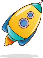 vector illustrations of cartoon cute  space rocket