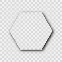 Dark realistic shadow. Hexagon shadow vector