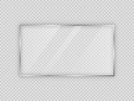 Glass plate in rectangular frame vector