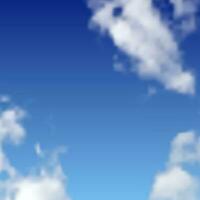 fondo natural con nubes en el cielo azul. nube realista sobre fondo azul. ilustración vectorial vector