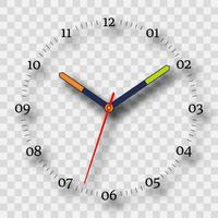 Watch dial on a background with a shadow. Vector illustration