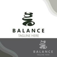 Balance stone logo massage stone yoga, rock arrangement for spa and health meditation symbol vector