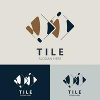 Elegant Tile Flooring Logo Design business store building Template vector