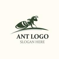 Ant logo design silhouette. Isolated animal ants on background design template vector