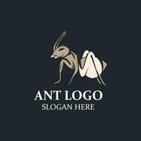 Ant logo design silhouette. Isolated animal ants on background design template vector