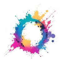 circuler color paint splashes on white vector