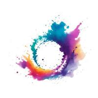 circuler color paint splashes on white vector