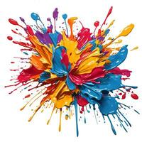 color paint splashes on white vector