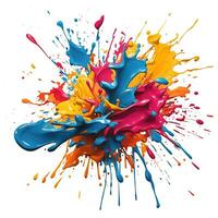 color paint splashes on white vector