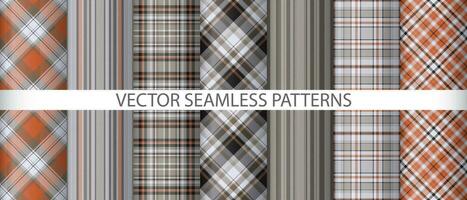 Set background tartan pattern. Vector plaid textile. Fabric seamless check texture.