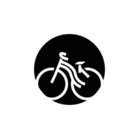 bicicleta logo, sencillo minimalista diseño, deporte transporte vector, ilustración silueta modelo vector