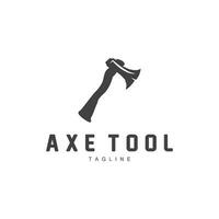 Axe Logo, Wood Cutting Tool, Lumberjack Vector, Simple Minimalist Design, Symbol Template vector