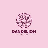 Dandelion Logo, Vector Plant Dandelion flower, Design Icon Template