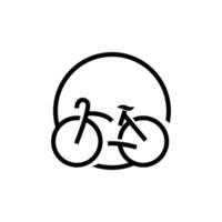 bicicleta logo, sencillo minimalista diseño, deporte transporte vector, ilustración silueta modelo vector