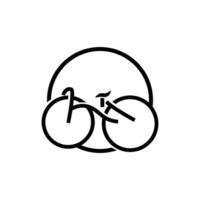 bicicleta logo, sencillo minimalista diseño, deporte transporte vector, ilustración silueta modelo vector