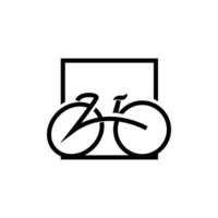 bicicleta logo, sencillo minimalista diseño, deporte transporte vector, ilustración silueta modelo vector