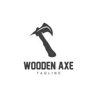 Axe Logo, Wood Cutting Tool, Lumberjack Vector, Simple Minimalist Design, Symbol Template vector