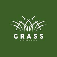 Green Grass Logo Design, Farm Landscape Illustration, Natural Scenery Vector