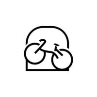 Bicycle Logo, Simple Minimalist Design, Sport Transport Vector, Illustration silhouette template vector